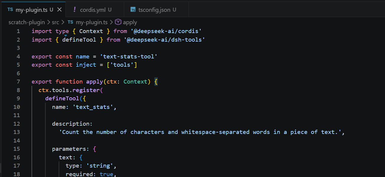 升级后的 Plugin 声明 tools 依赖并注册 text_stats