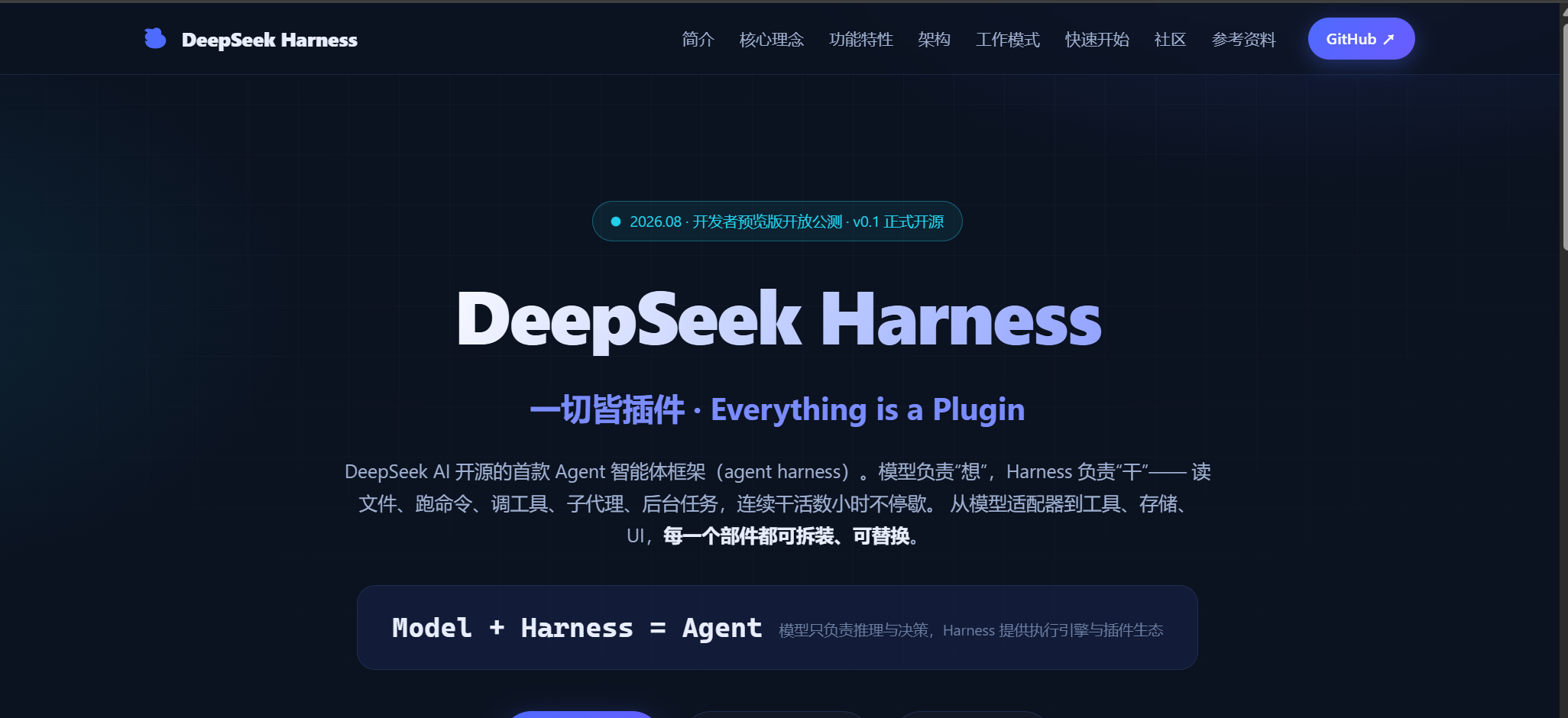 打开生成的 index.html 后看到的网页首屏