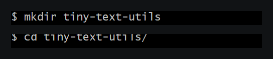 新建 tiny-text-utils 并进入空目录