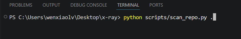 运行 python scripts/scan_repo.py . 测试扫描脚本