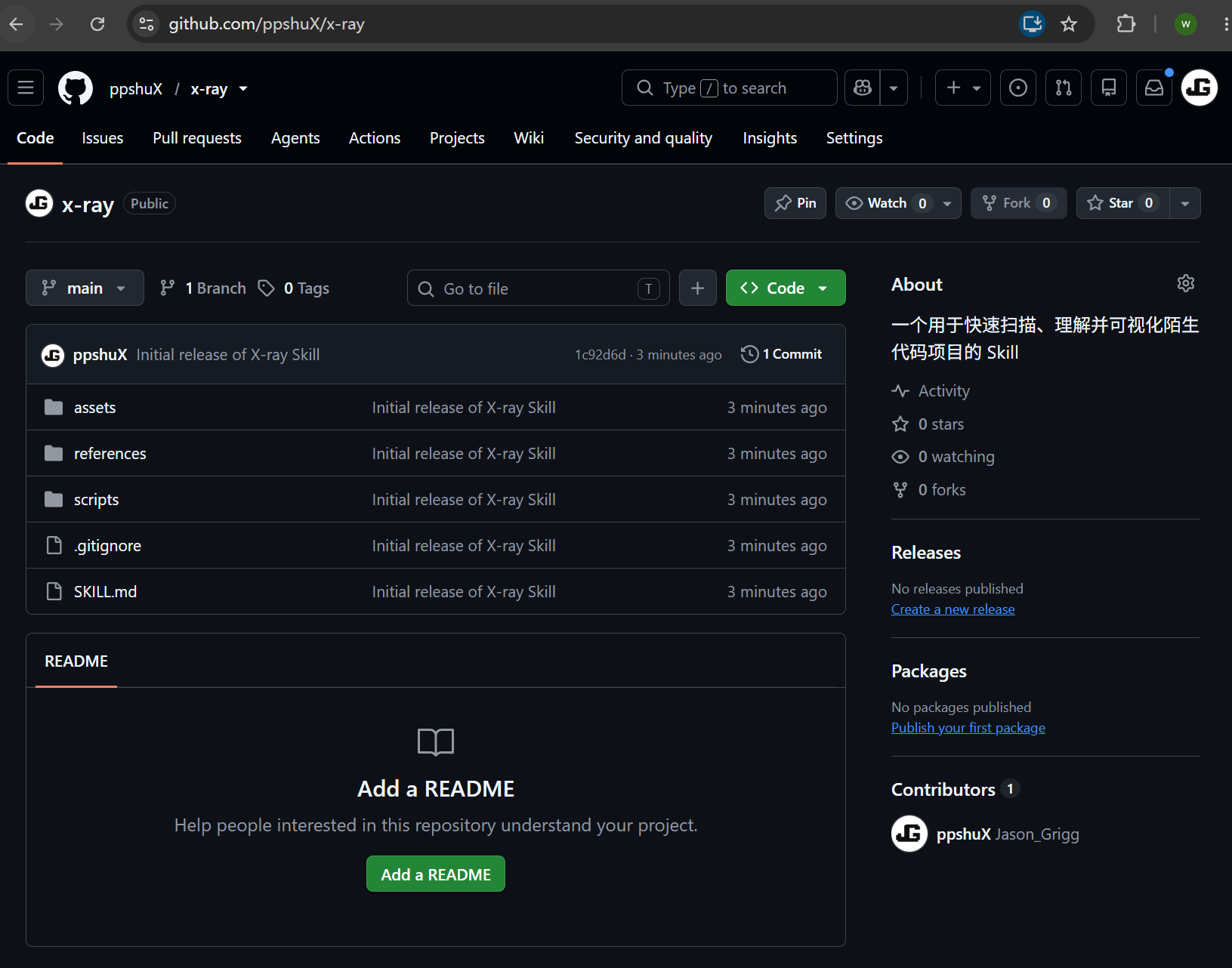 GitHub 已收到 X-ray 的目录与源码